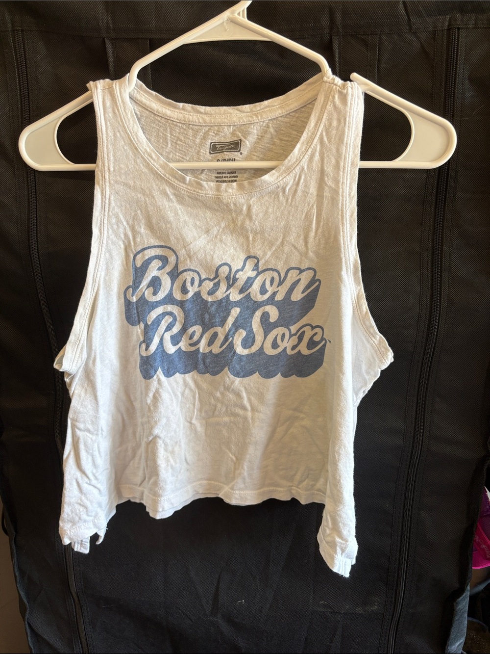 Boston Red Sox White Graphic Crop Tank Top